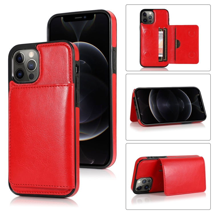 Shockproof PU & TPU iPhone 13 Case with Card Slots & Kickstand