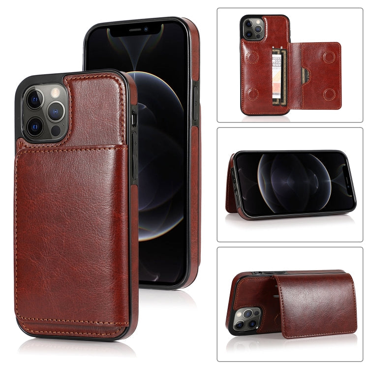 Shockproof PU & TPU iPhone 13 Case with Card Slots & Kickstand