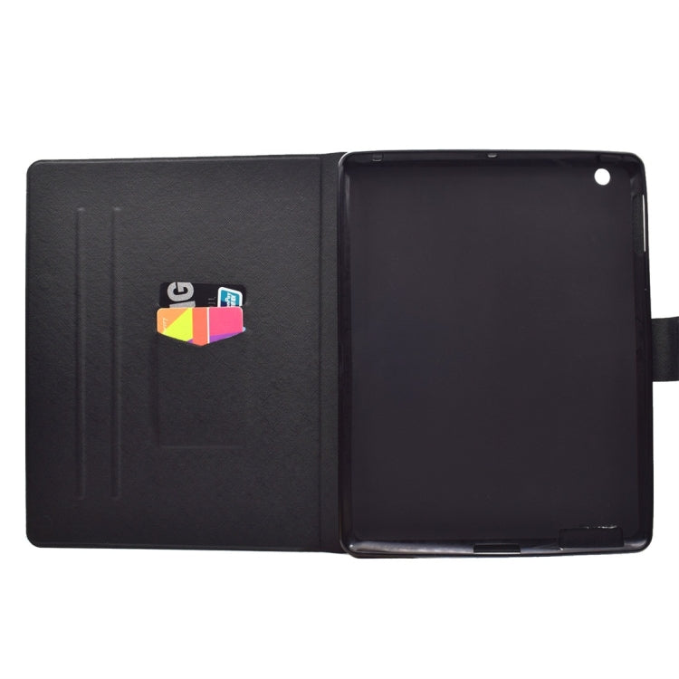 Funda de cuero con tapa horizontal de TPU con soporte y ranura para tarjetas y función de encendido/apagado automático, para iPad 4, para iPad 10.2 / 10.5, para iPad 9.7 (2017)