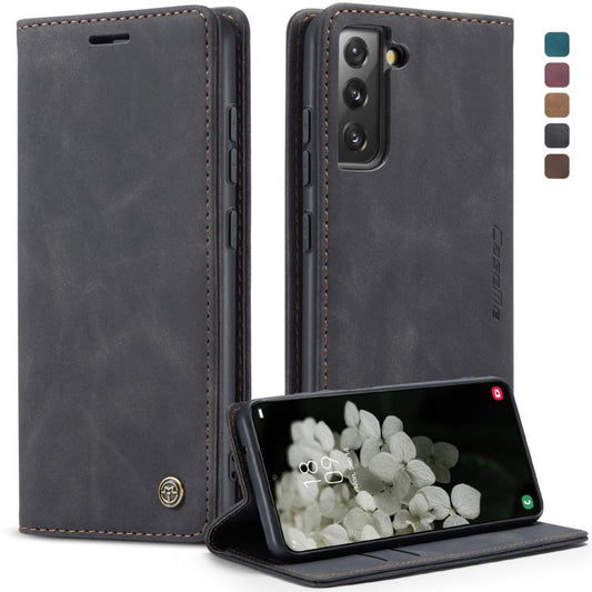 Funda tipo cartera CaseMe 013 de piel esmerilada retro – Samsung Galaxy S22+ y Xiaomi Redmi Note 11 Pro 5G