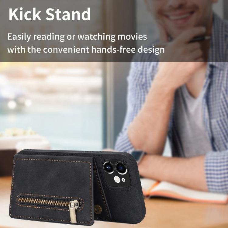 Handyhülle mit Reißverschluss-Kartenhalter, für iPhone 12, für iPhone 12 Pro Max, für iPhone 11, für iPhone 11 Pro
