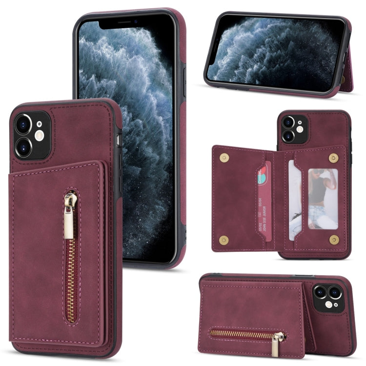 Handyhülle mit Reißverschluss-Kartenhalter, für iPhone 12, für iPhone 12 Pro Max, für iPhone 11, für iPhone 11 Pro