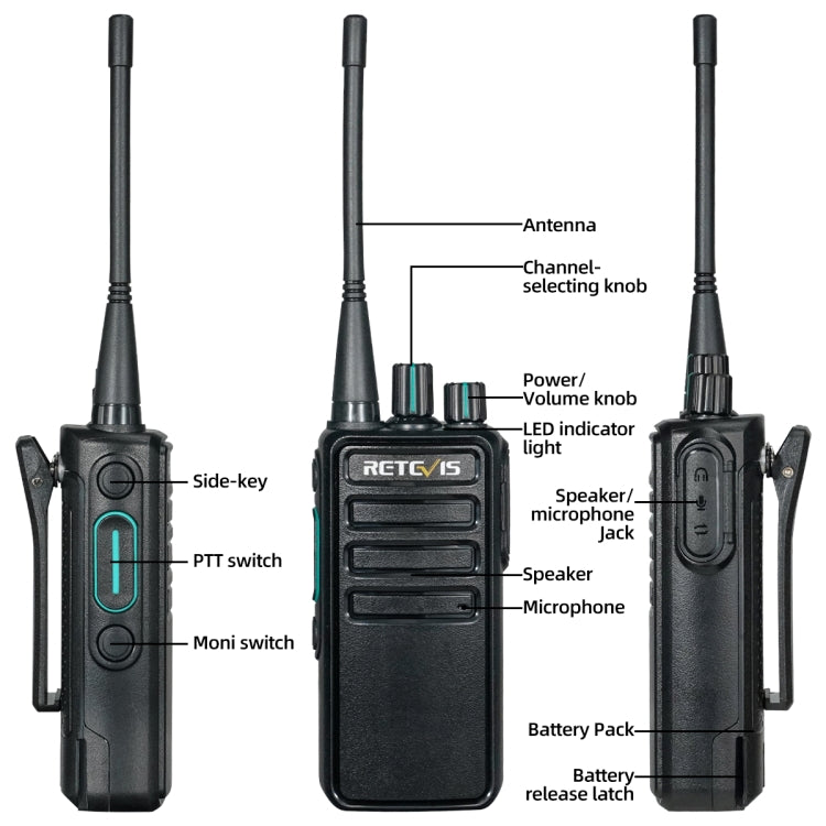 RETEVIS RB29 FRS Walkie Talkie – 1 Pair, VOX, 16 Channels, No Licence Required
