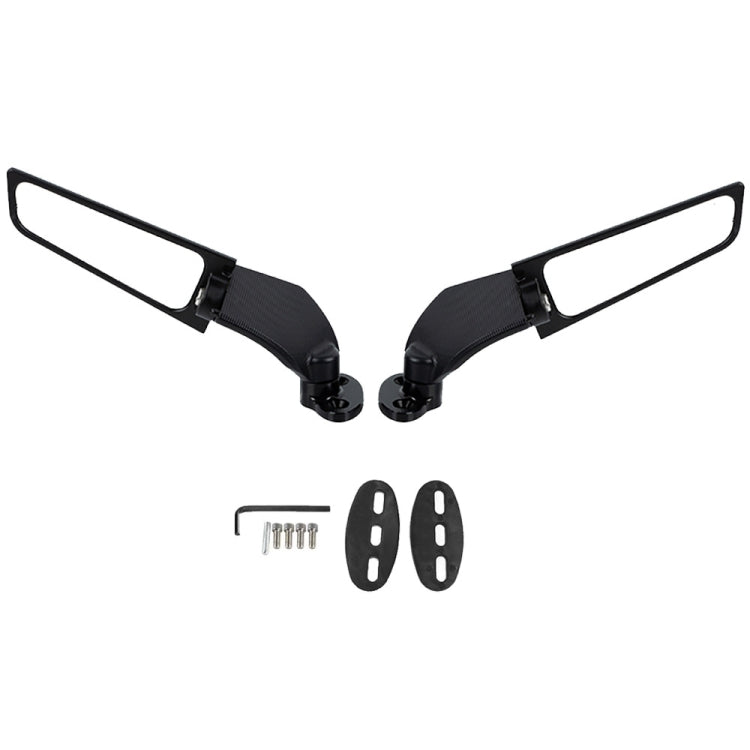 1 par de espejos retrovisores modificados para motocicleta, alerón de viento, espejos laterales giratorios ajustables