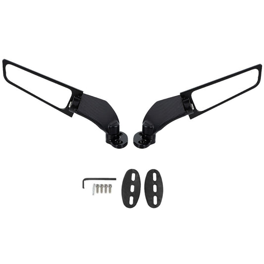 1 par de espejos retrovisores modificados para motocicleta, alerón de viento, espejos laterales giratorios ajustables