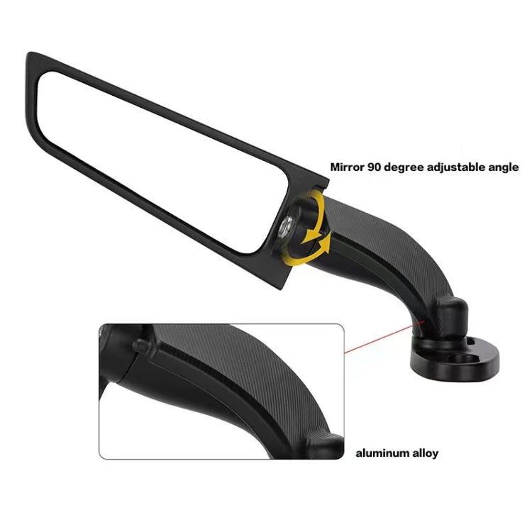1 par de espejos retrovisores modificados para motocicleta, alerón de viento, espejos laterales giratorios ajustables