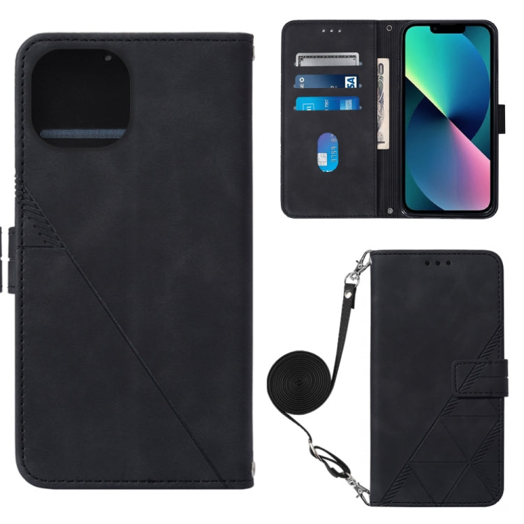 Handytasche aus geprägtem Flip-Leder, zum Umhängen, für iPhone 14, für iPhone 14 Plus, für iPhone 14 Pro, für iPhone 14 Pro Max