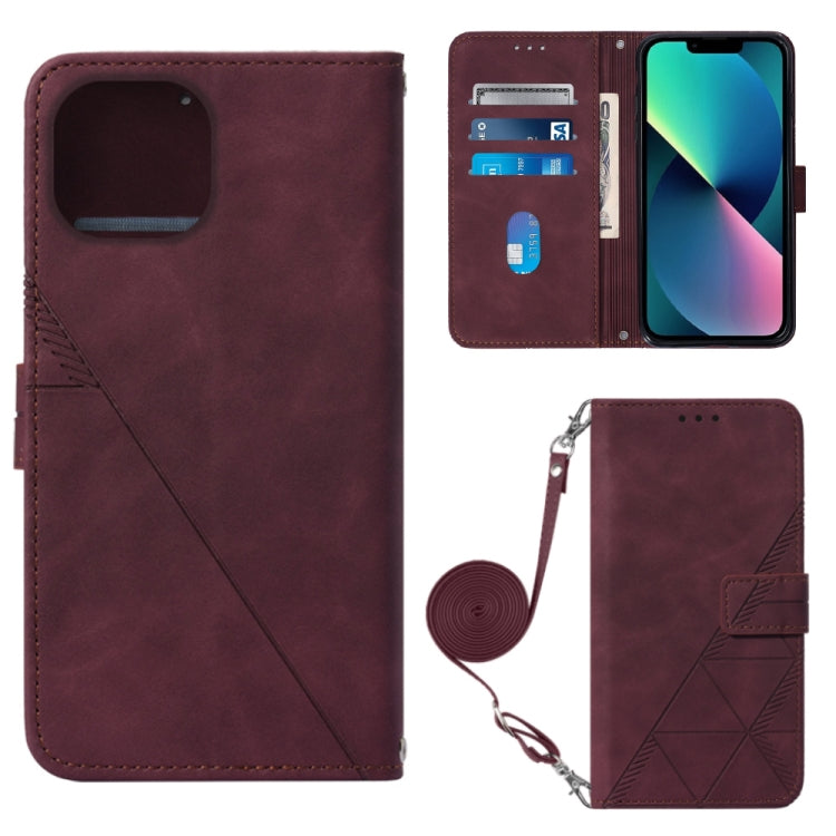 Handytasche aus geprägtem Flip-Leder, zum Umhängen, für iPhone 14, für iPhone 14 Plus, für iPhone 14 Pro, für iPhone 14 Pro Max