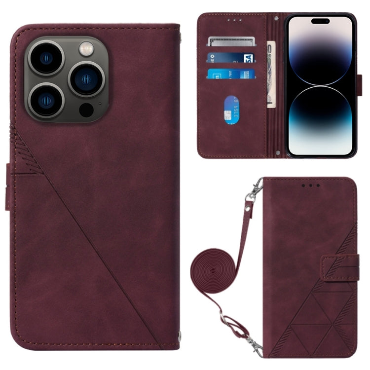 Handytasche aus geprägtem Flip-Leder, zum Umhängen, für iPhone 14, für iPhone 14 Plus, für iPhone 14 Pro, für iPhone 14 Pro Max