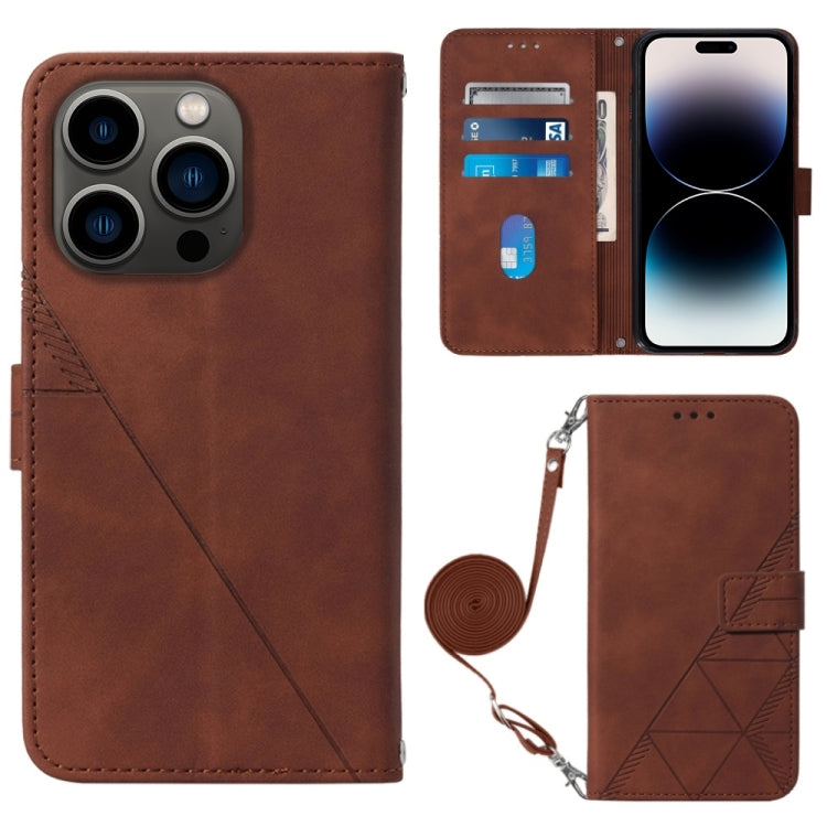 Handytasche aus geprägtem Flip-Leder, zum Umhängen, für iPhone 14, für iPhone 14 Plus, für iPhone 14 Pro, für iPhone 14 Pro Max