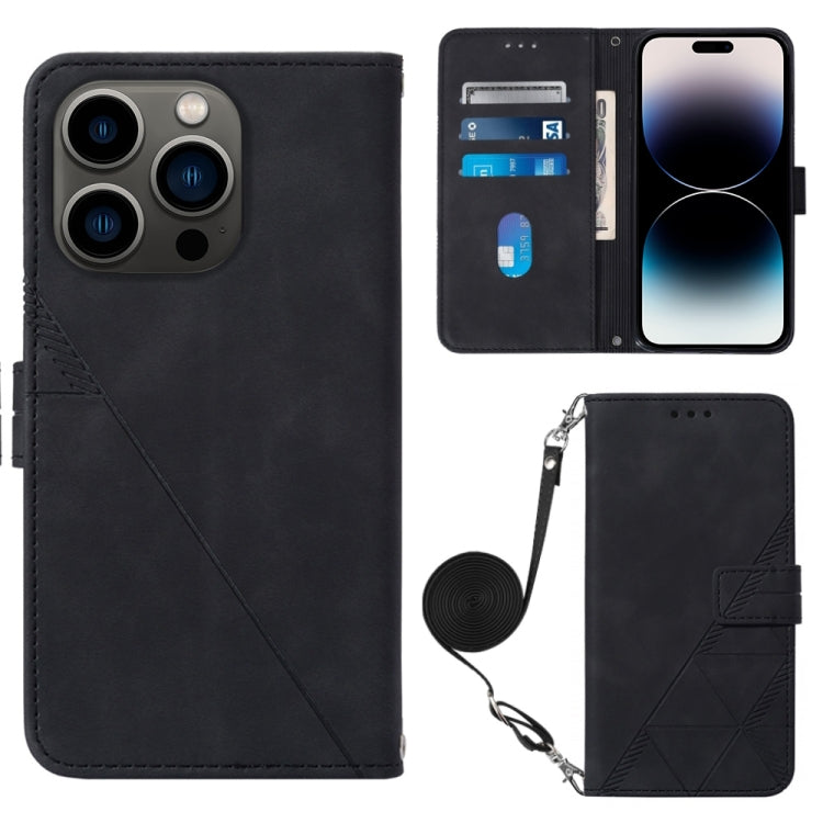 Handytasche aus geprägtem Flip-Leder, zum Umhängen, für iPhone 14, für iPhone 14 Plus, für iPhone 14 Pro, für iPhone 14 Pro Max
