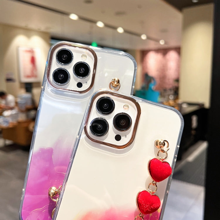 Gold Halo Marble Pattern iPhone Case with Bracelet Strap