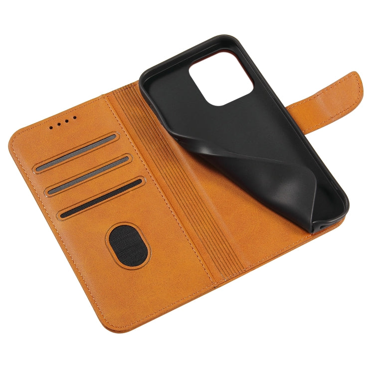 Handyhülle aus Leder mit Wadenstruktur und Schnallenverschluss – iPhone 14 Serie