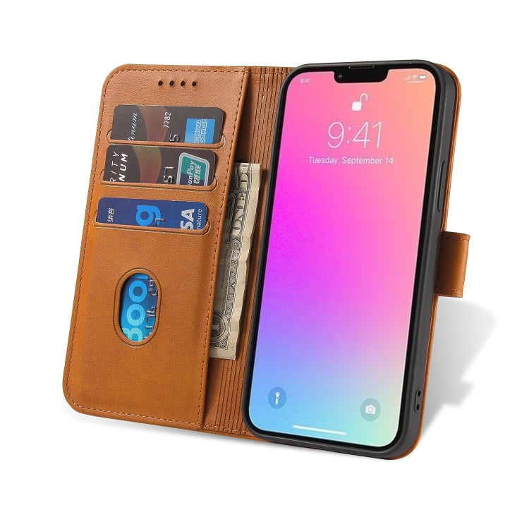 Handyhülle aus Leder mit Wadenstruktur und Schnallenverschluss – iPhone 14 Serie