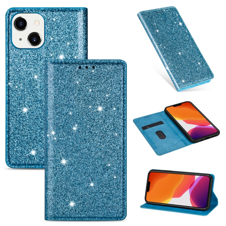 Ultradünne Glitzer Magnetische Horizontale Flip Lederhülle mit Halterung & Kartenfächern, Für iPhone 14, Für iPhone 14 Max, Für iPhone 14 Pro, Für iPhone 14 Pro Max