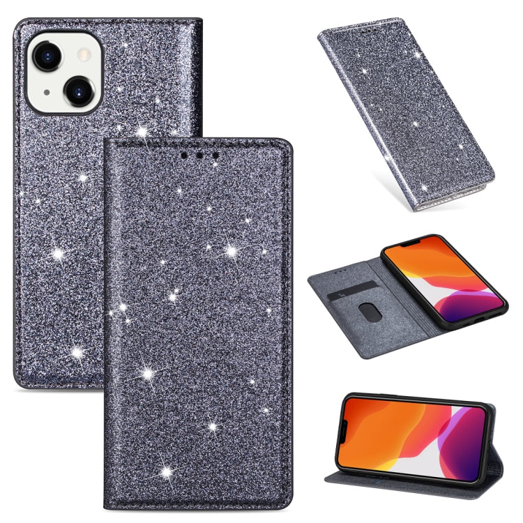 Ultradünne Glitzer Magnetische Horizontale Flip Lederhülle mit Halterung & Kartenfächern, Für iPhone 14, Für iPhone 14 Max, Für iPhone 14 Pro, Für iPhone 14 Pro Max