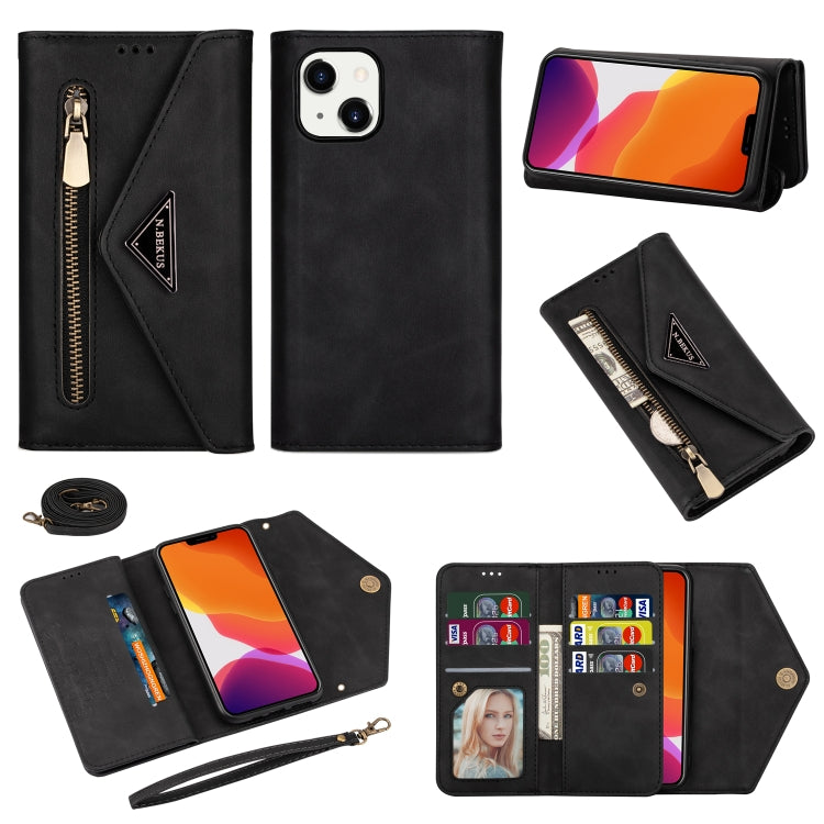 Zipper Wallet Leather Case for iPhone 14 / 14 Pro / 14 Pro Max – Skin-Feel Flip Cover