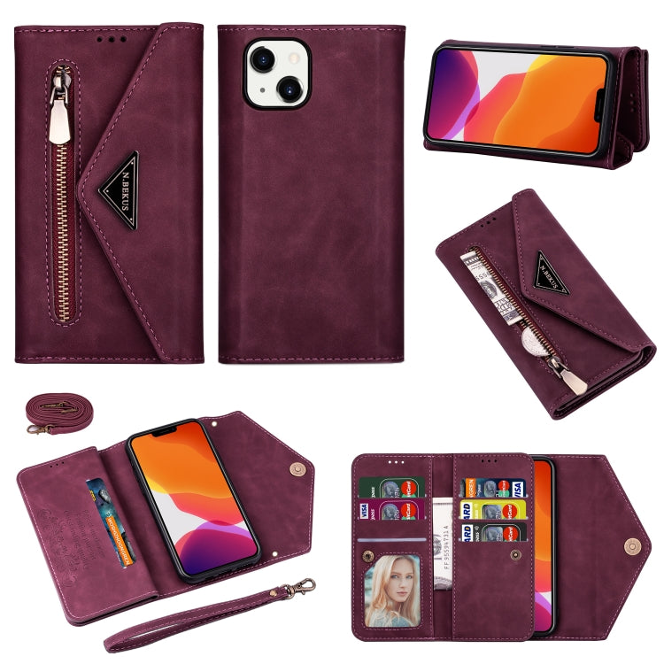 Zipper Wallet Leather Case for iPhone 14 / 14 Pro / 14 Pro Max – Skin-Feel Flip Cover