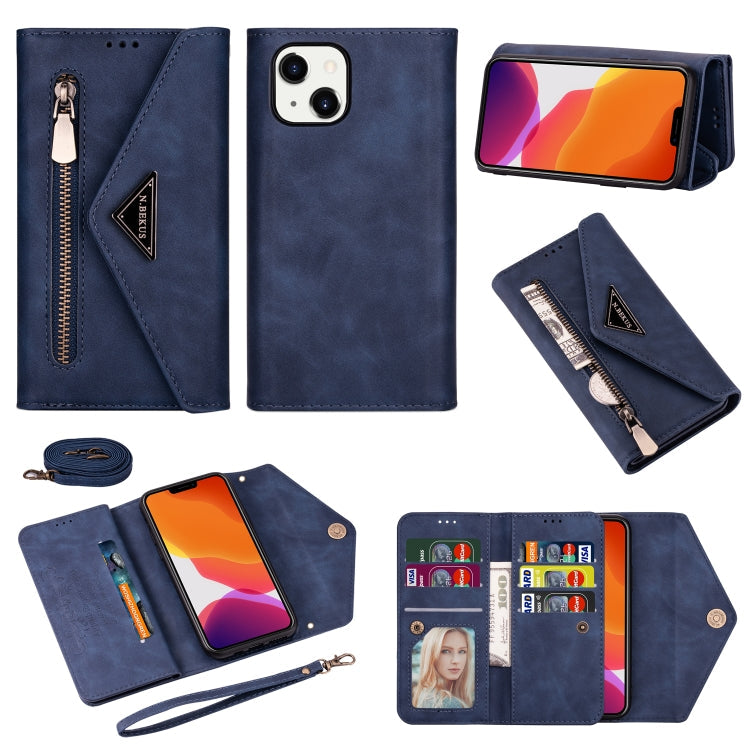 Zipper Wallet Leather Case for iPhone 14 / 14 Pro / 14 Pro Max – Skin-Feel Flip Cover