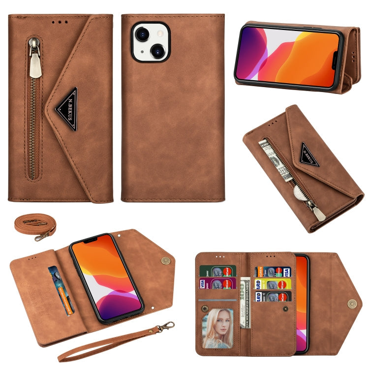 Zipper Wallet Leather Case for iPhone 14 / 14 Pro / 14 Pro Max – Skin-Feel Flip Cover