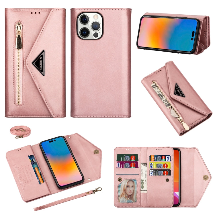 Zipper Wallet Leather Case for iPhone 14 / 14 Pro / 14 Pro Max – Skin-Feel Flip Cover
