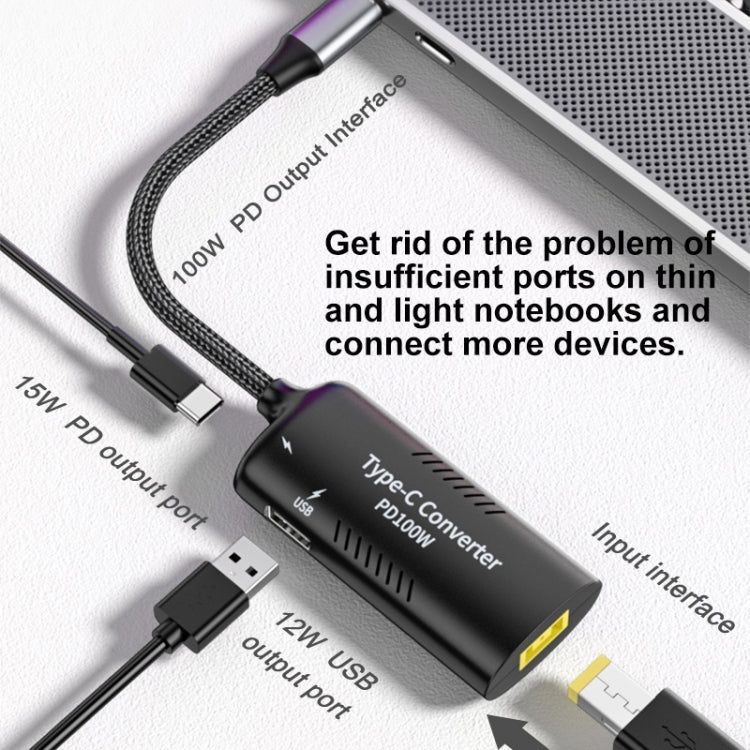 USB-C PD Multifunction Laptop Charging Adapter – 100W Power Delivery with Dual Output Ports