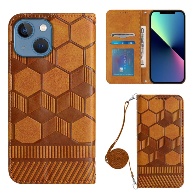 Football Texture Crossbody Phone Case with Card Slots & Stand | iPhone 13 & 14 Series