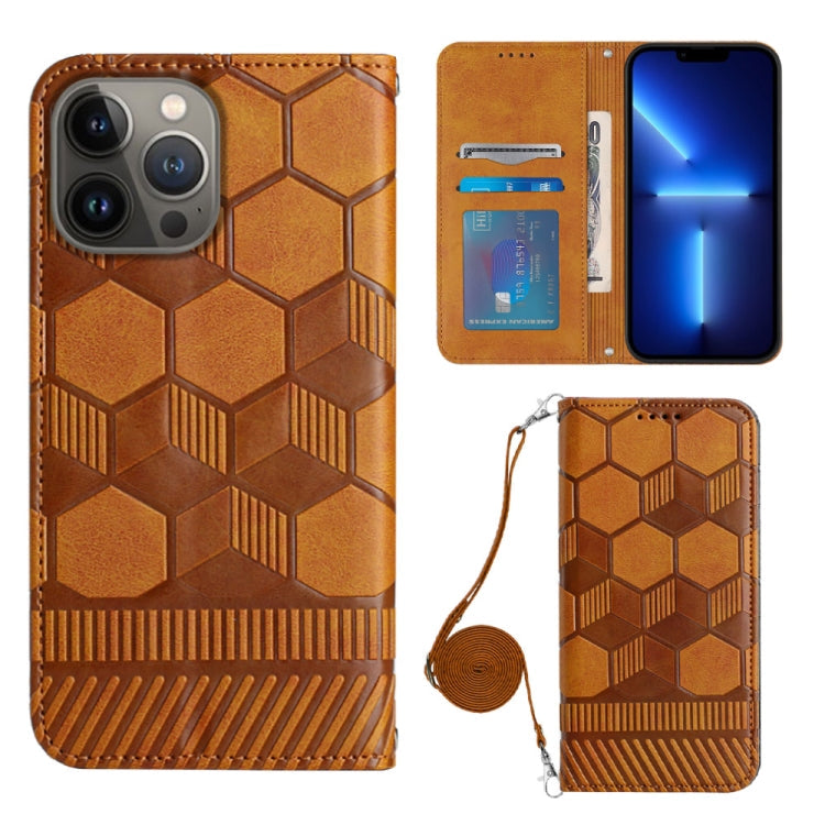 Football Texture Crossbody Phone Case with Card Slots & Stand | iPhone 13 & 14 Series