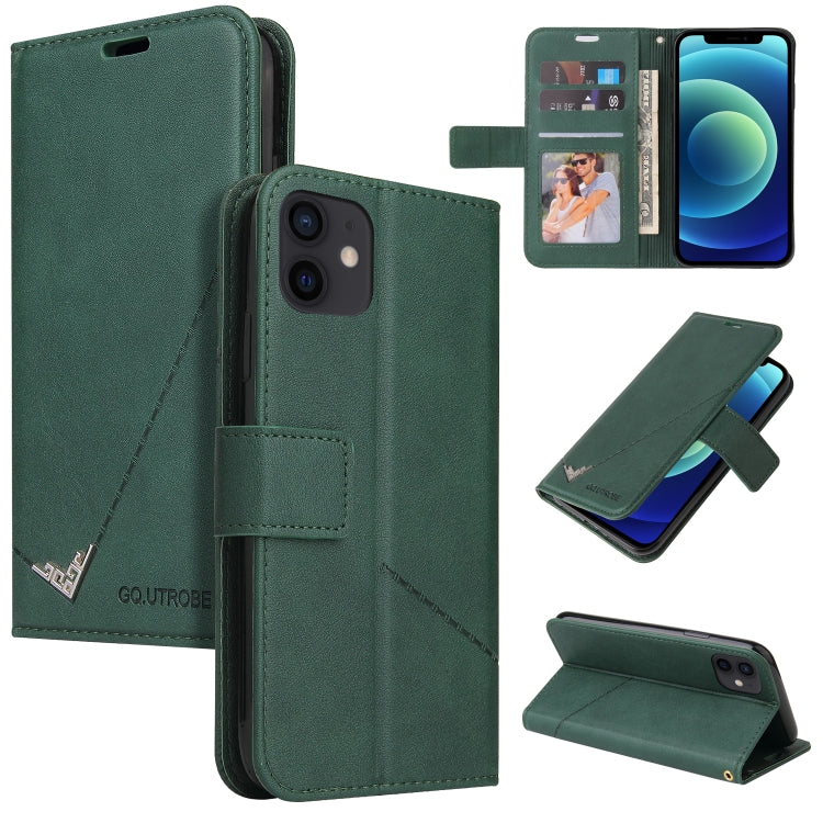 GQUTROBE Right Angle Leather Wallet Phone Case with Card Holder & Kickstand — iPhone 11, 12 Mini, 12 Pro, 12 Pro Max
