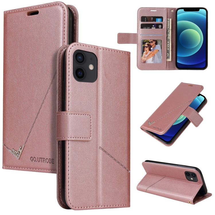GQUTROBE Right Angle Leather Wallet Phone Case with Card Holder & Kickstand — iPhone 11, 12 Mini, 12 Pro, 12 Pro Max