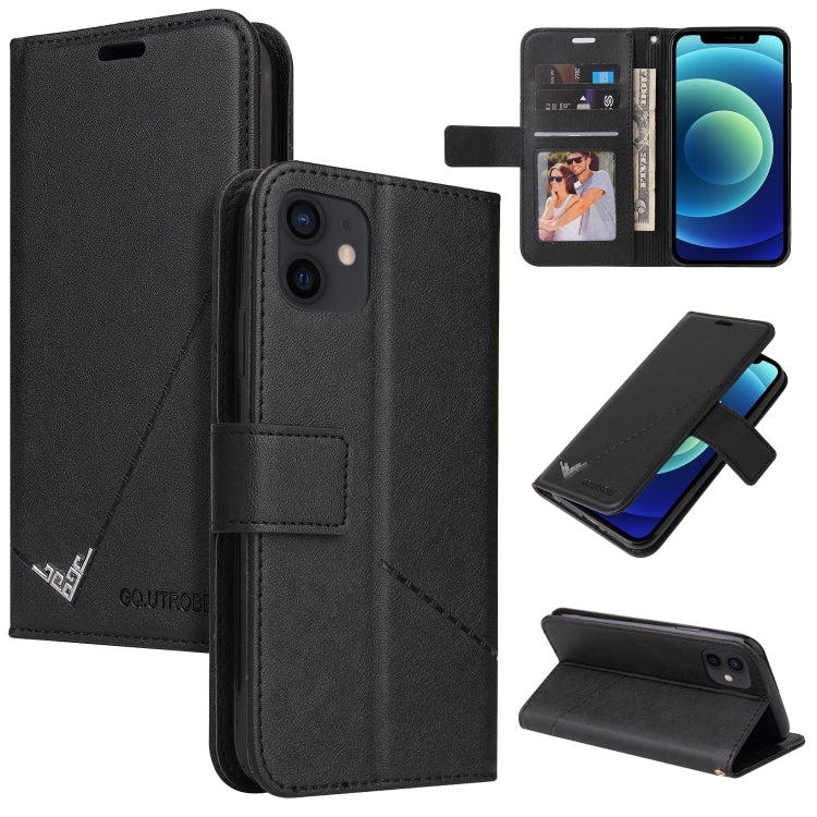 GQUTROBE Right Angle Leather Wallet Phone Case with Card Holder & Kickstand — iPhone 11, 12 Mini, 12 Pro, 12 Pro Max