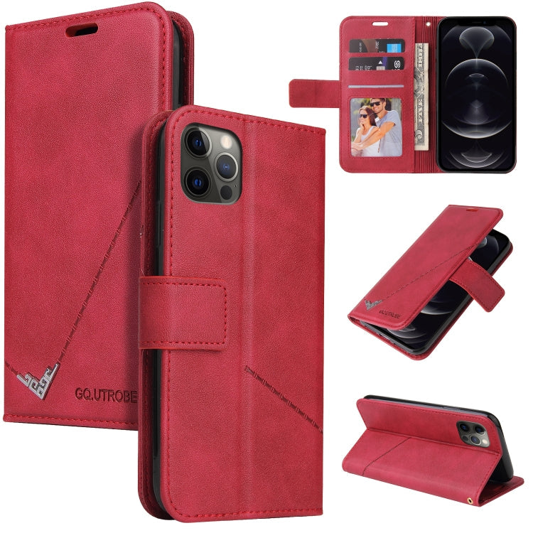 GQUTROBE Right Angle Leather Wallet Phone Case with Card Holder & Kickstand — iPhone 11, 12 Mini, 12 Pro, 12 Pro Max