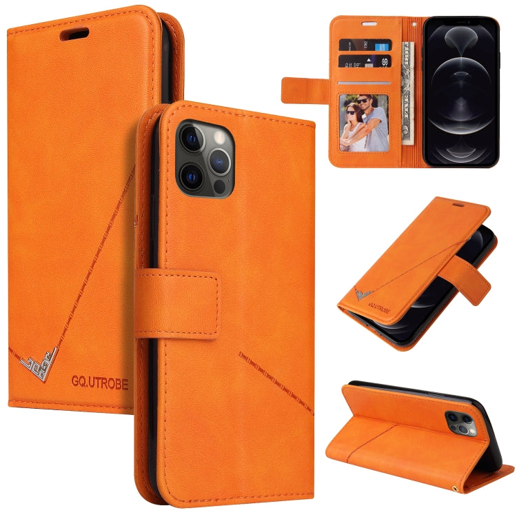 GQUTROBE Right Angle Leather Wallet Phone Case with Card Holder & Kickstand — iPhone 11, 12 Mini, 12 Pro, 12 Pro Max