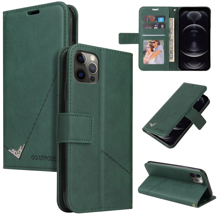 GQUTROBE Right Angle Leather Wallet Phone Case with Card Holder & Kickstand — iPhone 11, 12 Mini, 12 Pro, 12 Pro Max