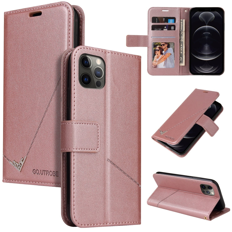 GQUTROBE Right Angle Leather Wallet Phone Case with Card Holder & Kickstand — iPhone 11, 12 Mini, 12 Pro, 12 Pro Max