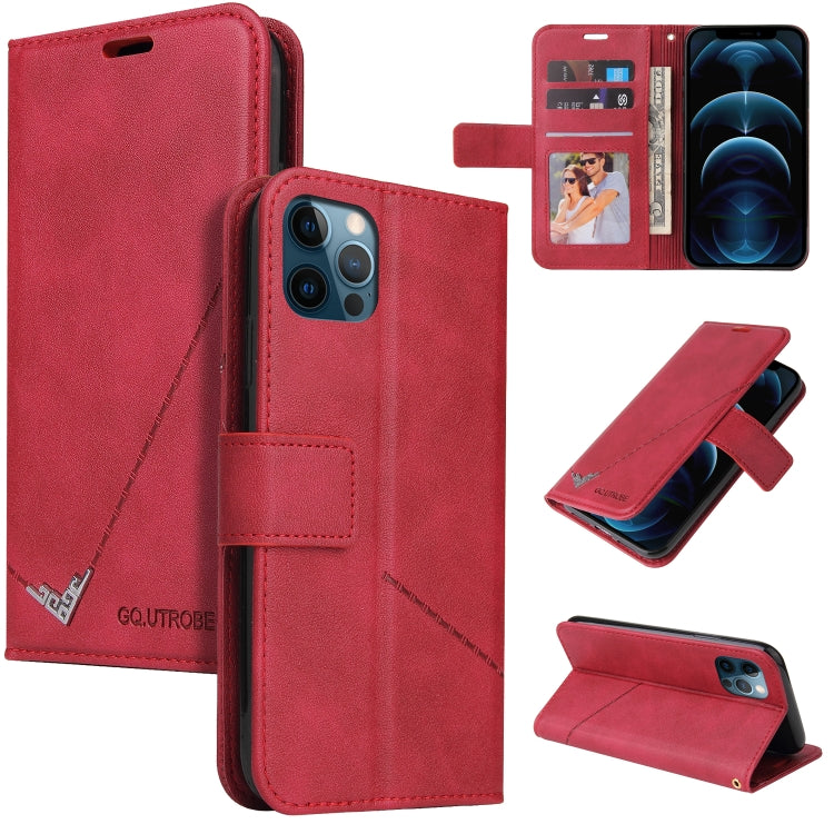GQUTROBE Right Angle Leather Wallet Phone Case with Card Holder & Kickstand — iPhone 11, 12 Mini, 12 Pro, 12 Pro Max