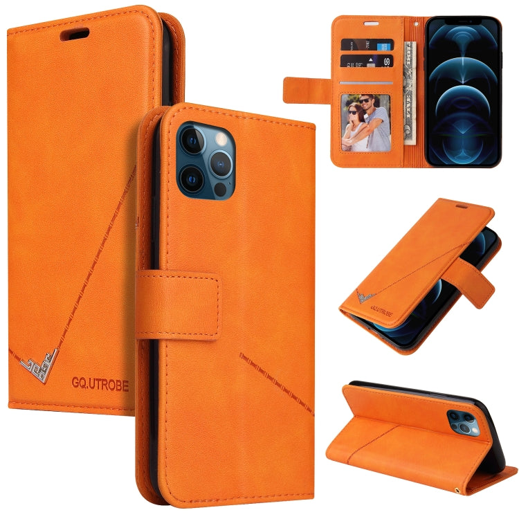 GQUTROBE Right Angle Leather Wallet Phone Case with Card Holder & Kickstand — iPhone 11, 12 Mini, 12 Pro, 12 Pro Max