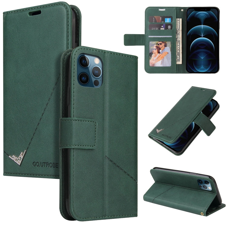 GQUTROBE Right Angle Leather Wallet Phone Case with Card Holder & Kickstand — iPhone 11, 12 Mini, 12 Pro, 12 Pro Max