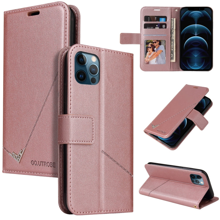 GQUTROBE Right Angle Leather Wallet Phone Case with Card Holder & Kickstand — iPhone 11, 12 Mini, 12 Pro, 12 Pro Max