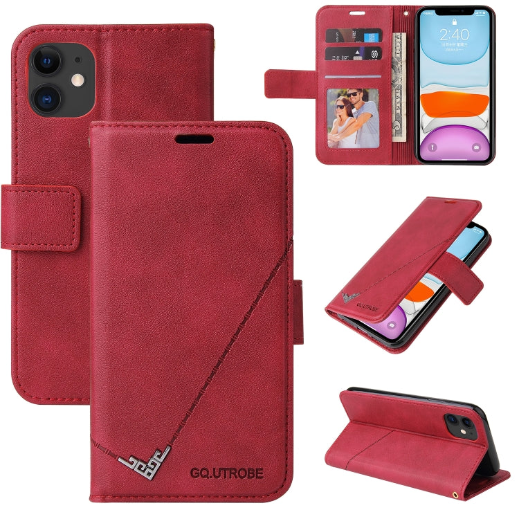 GQUTROBE Right Angle Leather Wallet Phone Case with Card Holder & Kickstand — iPhone 11, 12 Mini, 12 Pro, 12 Pro Max