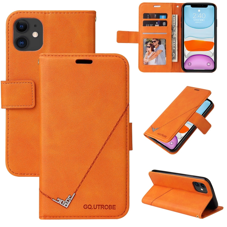 GQUTROBE Right Angle Leather Wallet Phone Case with Card Holder & Kickstand — iPhone 11, 12 Mini, 12 Pro, 12 Pro Max