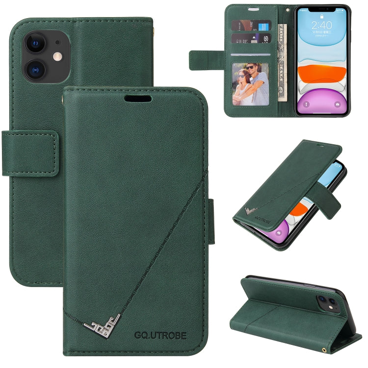 GQUTROBE Right Angle Leather Wallet Phone Case with Card Holder & Kickstand — iPhone 11, 12 Mini, 12 Pro, 12 Pro Max