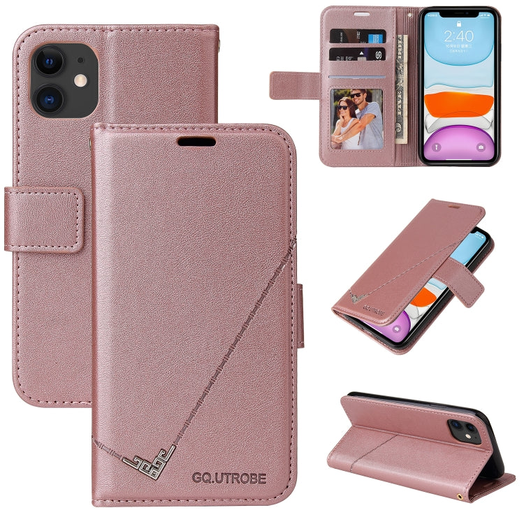 GQUTROBE Right Angle Leather Wallet Phone Case with Card Holder & Kickstand — iPhone 11, 12 Mini, 12 Pro, 12 Pro Max