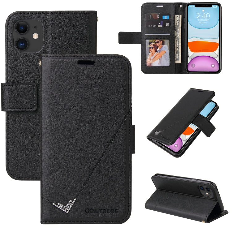 GQUTROBE Right Angle Leather Wallet Phone Case with Card Holder & Kickstand — iPhone 11, 12 Mini, 12 Pro, 12 Pro Max