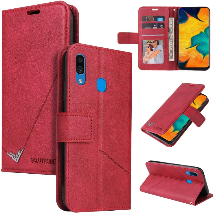 GQUTROBE Rechtwinklige Leder-Handyhülle, für Samsung Galaxy A70, für Samsung Galaxy A50, für Samsung Galaxy A40, für Samsung Galaxy A20 / 30