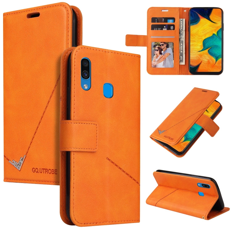 GQUTROBE Rechtwinklige Leder-Handyhülle, für Samsung Galaxy A70, für Samsung Galaxy A50, für Samsung Galaxy A40, für Samsung Galaxy A20 / 30