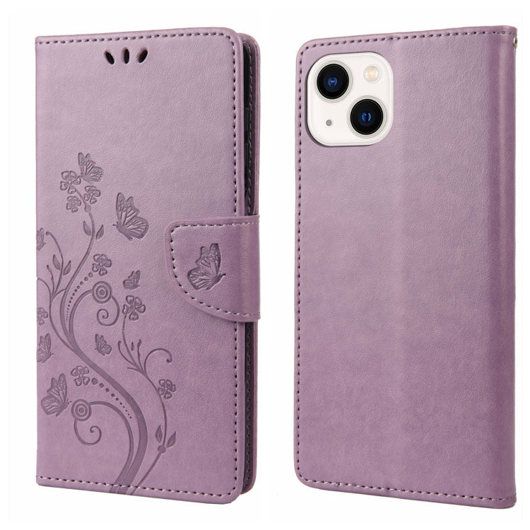 Schmetterlingsblumenmuster Flip-Leder-Handyhülle, für iPhone 14, für iPhone 14 Plus, für iPhone 14 Pro