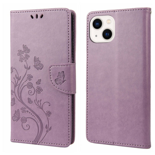 Schmetterlingsblumenmuster Flip-Leder-Handyhülle, für iPhone 14, für iPhone 14 Plus, für iPhone 14 Pro