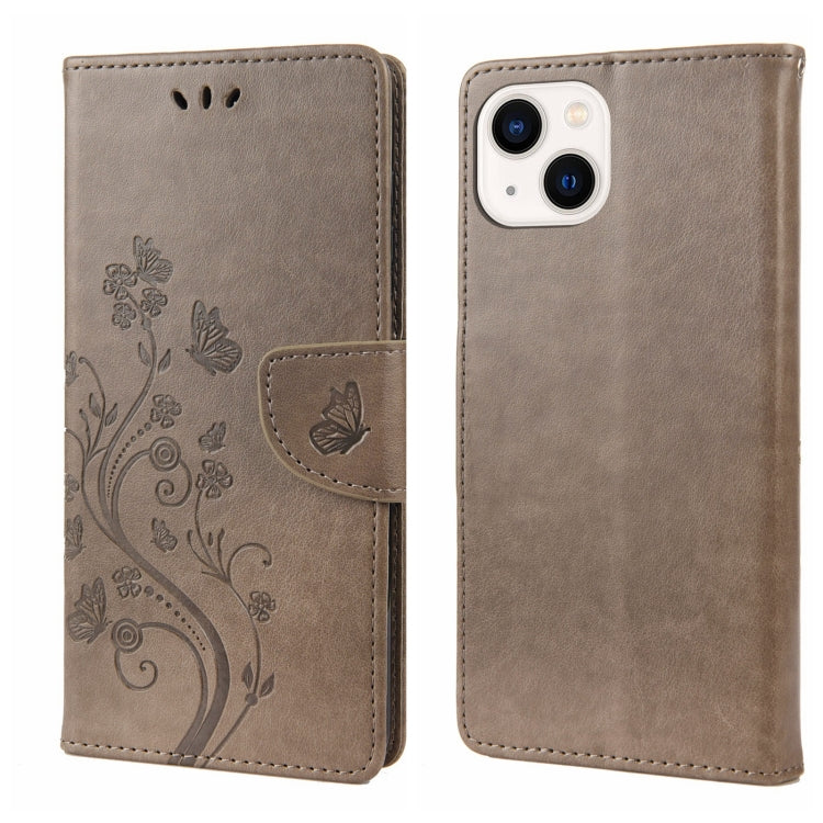 Schmetterlingsblumenmuster Flip-Leder-Handyhülle, für iPhone 14, für iPhone 14 Plus, für iPhone 14 Pro