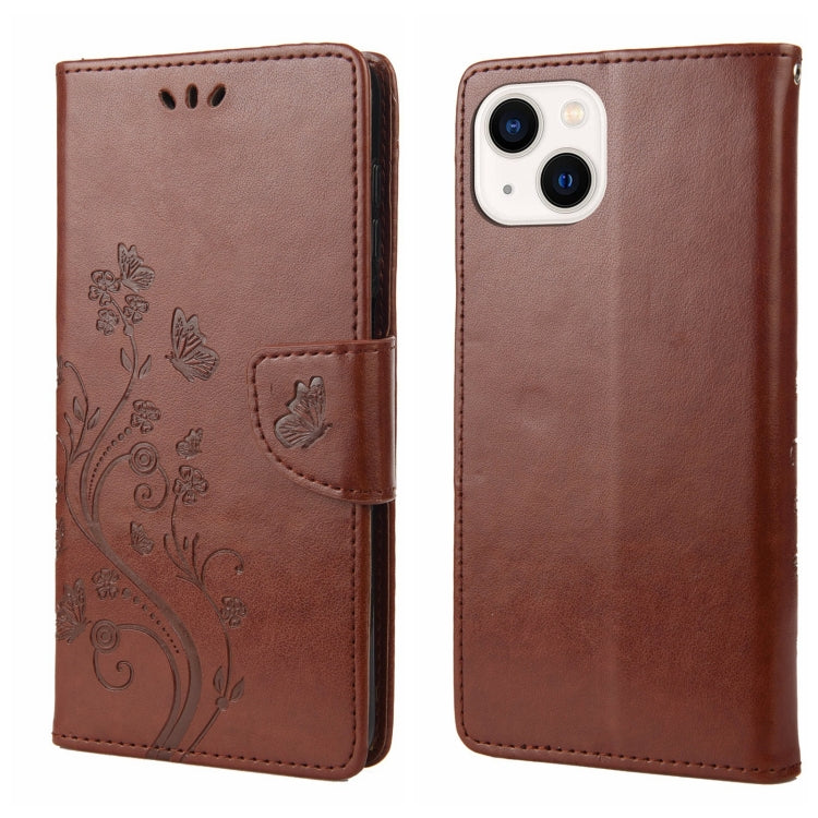 Schmetterlingsblumenmuster Flip-Leder-Handyhülle, für iPhone 14, für iPhone 14 Plus, für iPhone 14 Pro
